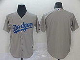 Dodgers Blank Gray Cool Base Jersey,baseball caps,new era cap wholesale,wholesale hats